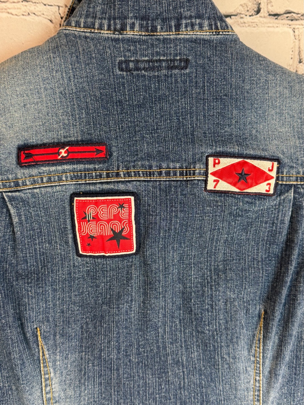 Pepe Jeans London Denim Mini Dress | Y2K Patchwork Stretch Jean Dress - Picture 9 of 14